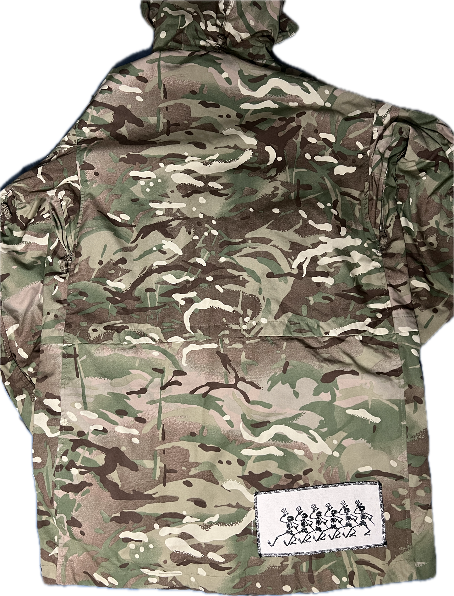 Nato-issued upcycled camo parka with patches