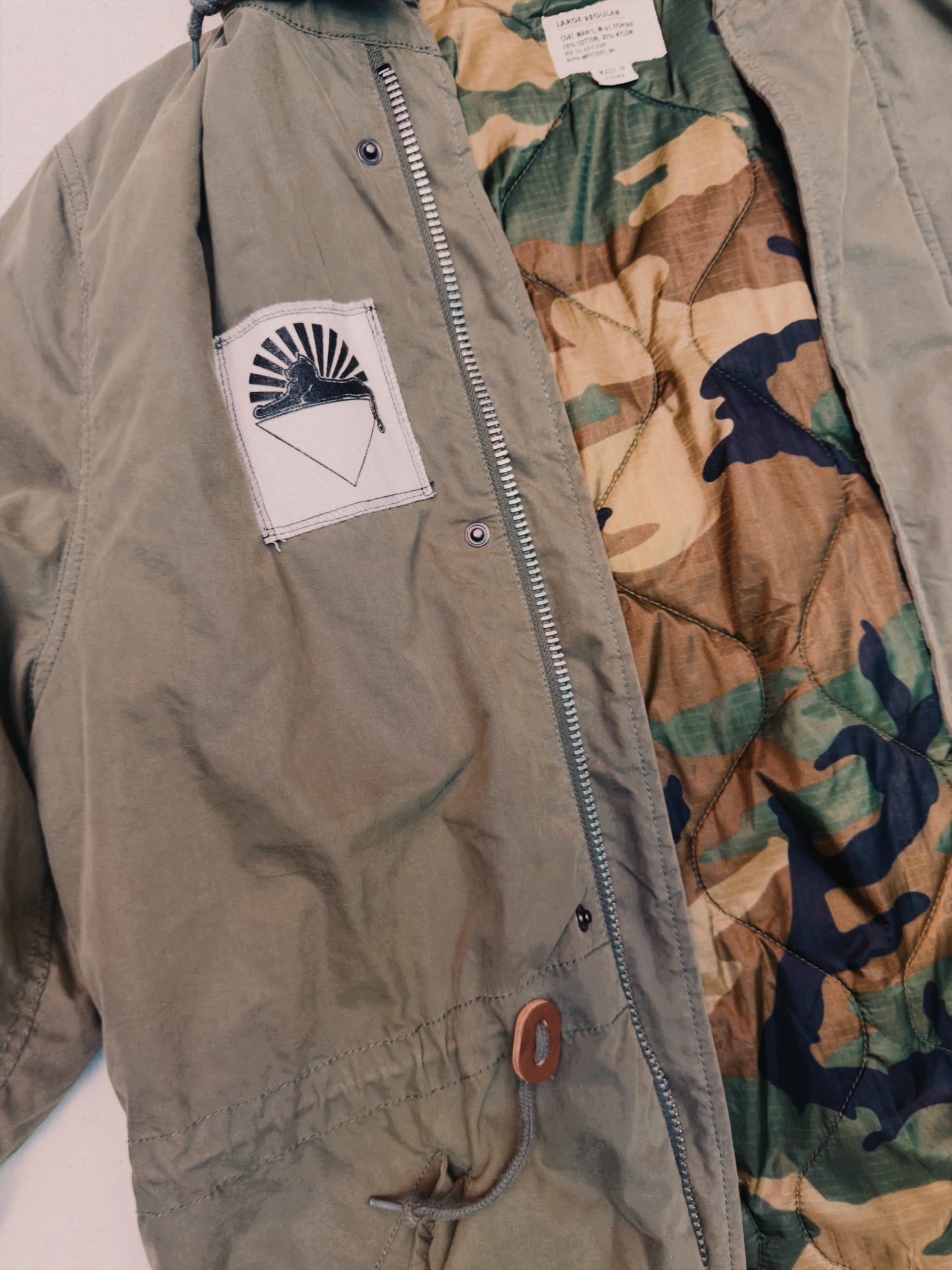 Alpha Industries parka with Further patches size Large Regular