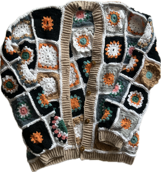 Handmade Crocheted Cardigan size Large/XL