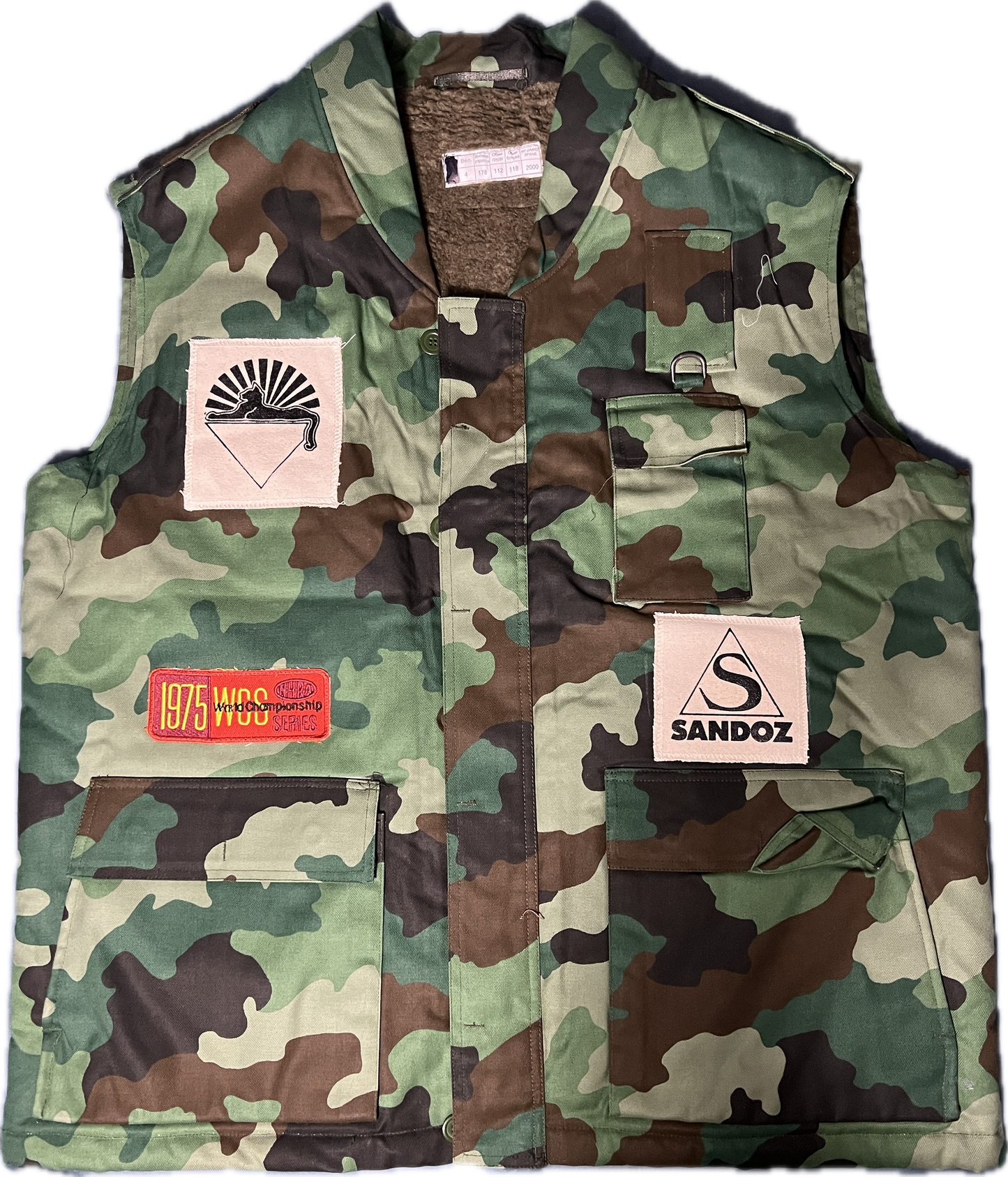 A8 Army vest with Jerry patch and sandoz patch size XL