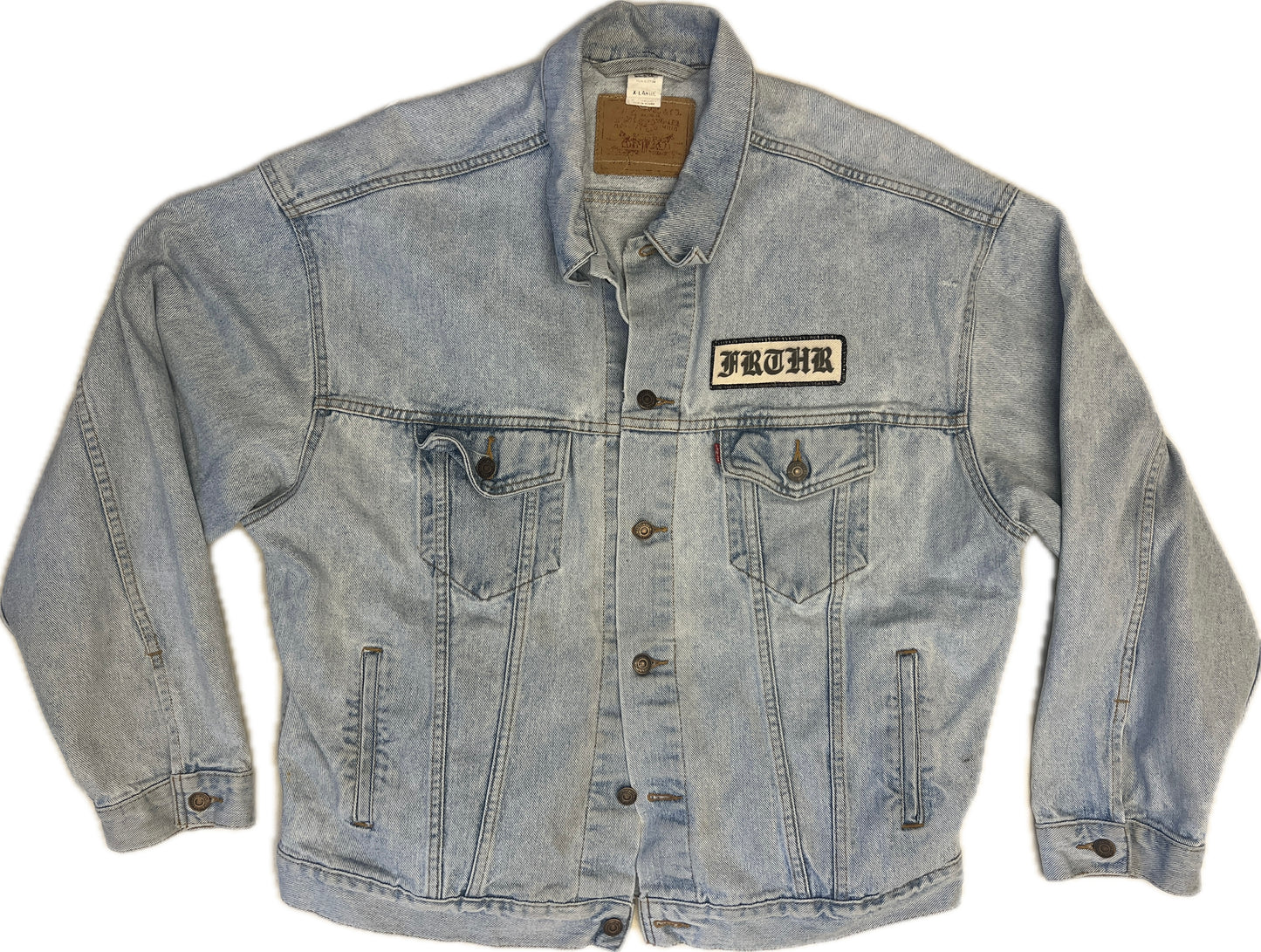 Vintage Levis American Beauty jacket with patches size XL