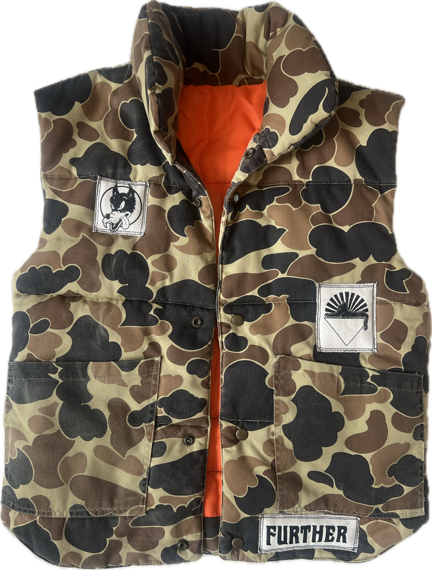vintage duck camo vest with Further patches size medium