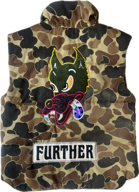 vintage duck camo vest with Further patches size medium