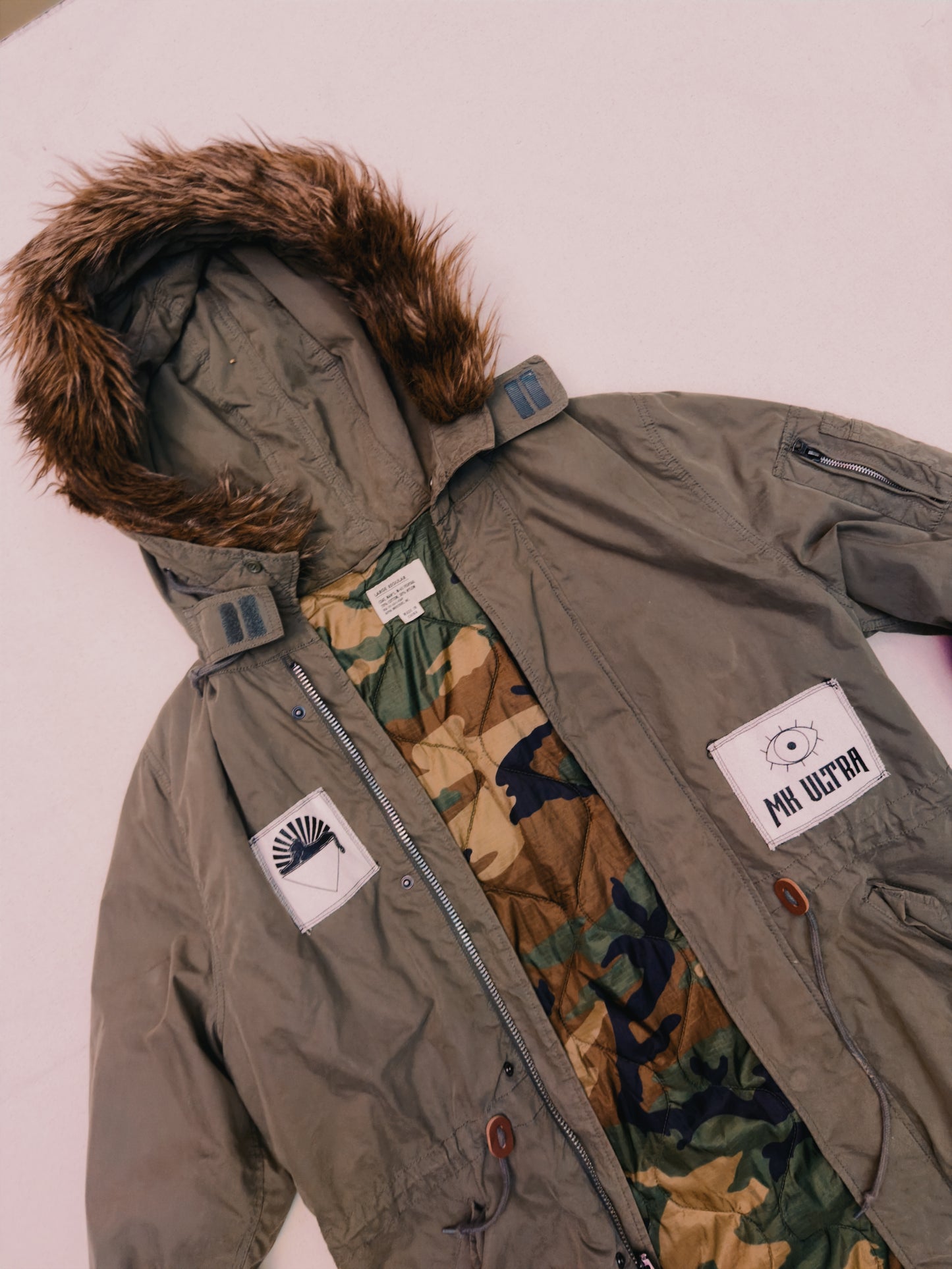 Alpha Industries parka with Further patches size Large Regular