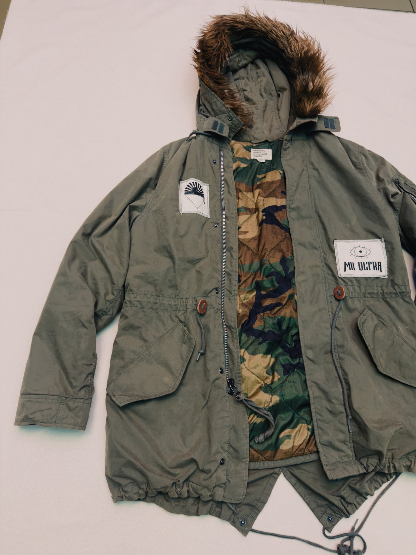 Alpha Industries parka with Further patches size Large Regular