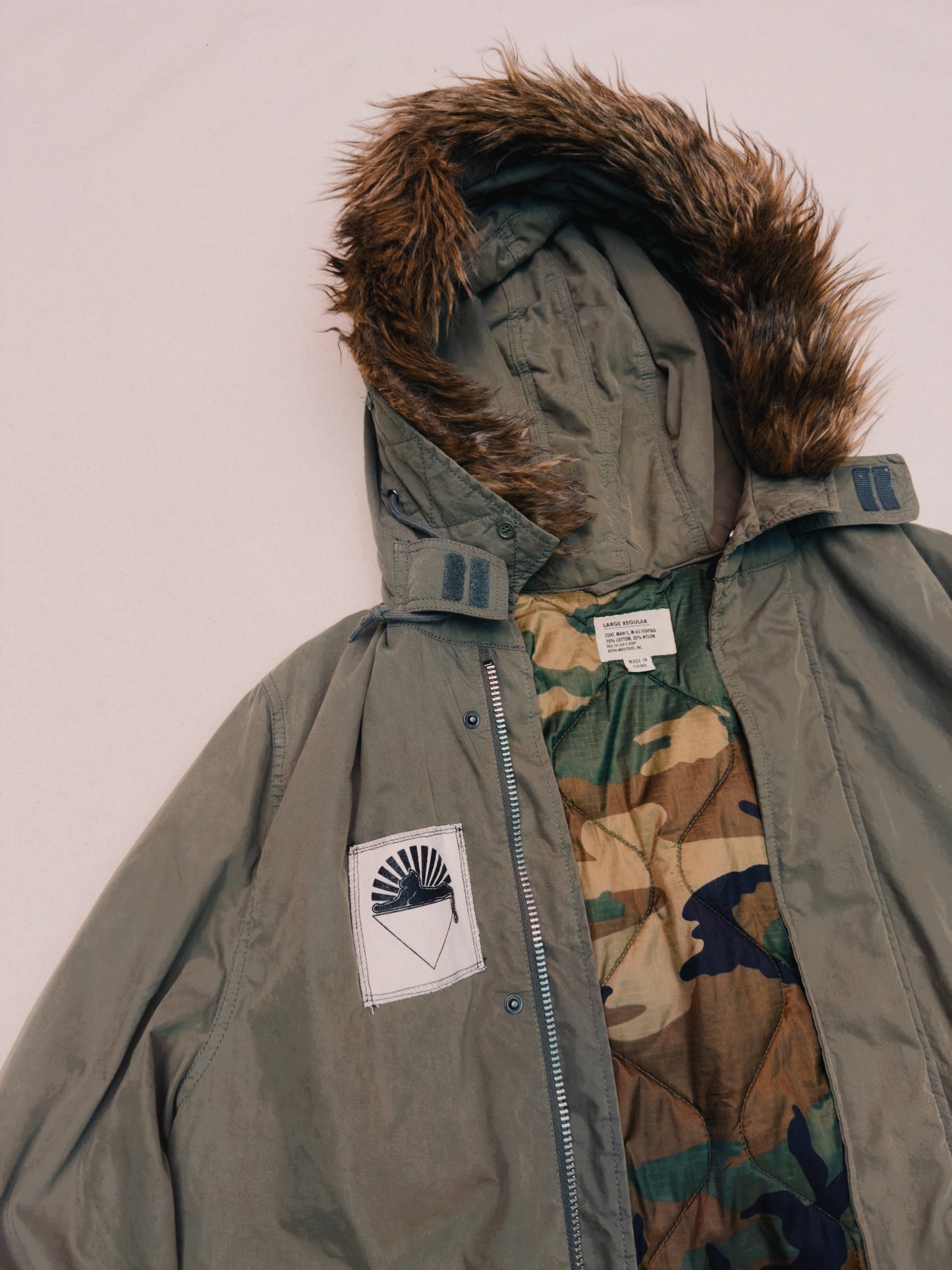 Alpha Industries parka with Further patches size Large Regular