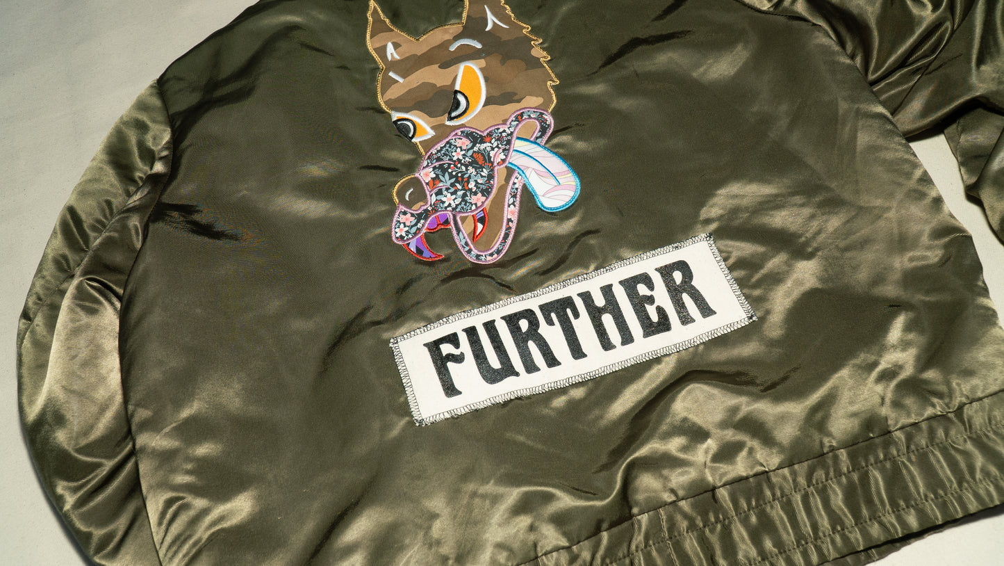 Green Further Bomber Jacket with patches